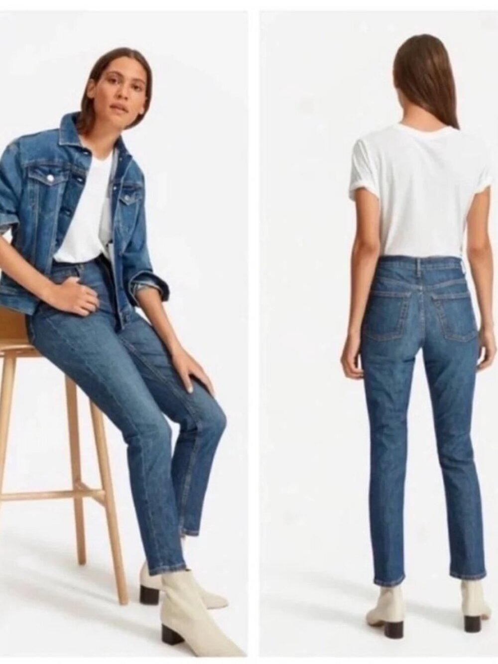 Everlane High Waist Straight Ankle Jeans